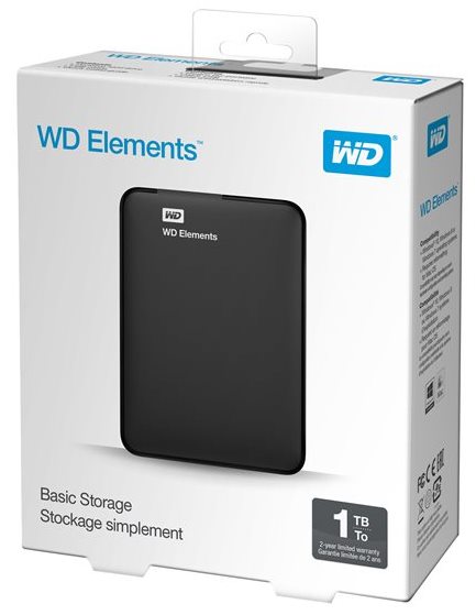 HDD esterno WD Elements USB 3.0 1TB - 69,00 Euro